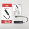 Миниатюра AXAGON USB-C to 3xUSB-A + RJ45 0.2m metal black HMC-GL3A, фото 7