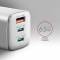 Миниатюра AXAGON 1xUSB + 2xUSB-C 65W QC4+ PD3.0 PPS white ACU-DPQ65W, фото 3