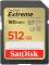 Миниатюра SanDisk 512GB SD class 10 UHS-I U3 V30 Extreme SDSDXVV-512G-GNCIN, фото 1