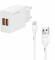 Миниатюра Grand-X 2xUSB 5V 2.4A + cable USB to USB-C white CH-15WT, фото 1