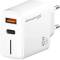 Миниатюра Grand-X GaN 1xUSB-C + 1xUSB QC3.0 45W white CH-460W, фото 1