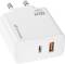 Миниатюра Grand-X GaN 1xUSB-C + 1xUSB 65W PD3.0 QC4.0 AFC SCP FCP wh CH-960W, фото 3
