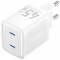 Миниатюра Vention 2xUSB-C PD45W GaN white FEFW0-EU, фото 1