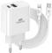 Миниатюра RivaCase 2хUSB-А + Type-C PD 20W+QC3.0 кабель Type-C-Lighti PS4102 WD5 (White), фото 1