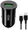 Миниатюра XO USB QC3.0 18W + cable USB to Micro 5P black TZ12-M-BK, фото 1