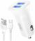 Миниатюра XO 2xUSB 2.4A + cable USB to Micro 5P white TZ10-M-WH, фото 1