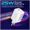 Миниатюра Promate USBC PD25W + USBA QC3.0 18W White powerport-25ac.white, фото 4