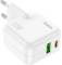 Миниатюра HOCO C111A Lucky 1xUSB-C PD30W + 1xUSB QC3.0 White 6931474790866, фото 2