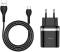 Миниатюра HOCO C12Q Smart USB QC3.0 + cable USB to USB-C 18W Blac 6931474716293, фото 1