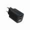 Миниатюра Gembird 1xUSB-A (QC3.0 18W) + 1 Type-C (PD20W) LCD black TA-UC-PDQC30LCD-BK-01, фото 3