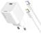 Миниатюра ColorWay C101D GaN Mini 20W PD PPS USB-C + cable USB-C to L CW-CHS059PDL-WT, фото 1