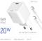 Миниатюра ColorWay C101D GaN Mini 20W PD PPS USB-C + cable USB-C to L CW-CHS059PDL-WT, фото 7