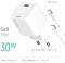 Миниатюра ColorWay GaN Mini 30W PD Port PPS USB-C white + cable Type- CW-CHS054PDC-WT, фото 7