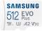 Миниатюра Samsung 512 GB microSDXC Class 10 UHS-I U3 V30 A2 EVO Plus MB-MC512SA/EU, фото 1