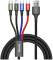 Миниатюра Baseus USB 2.0 AM to Lightning + Micro 5P + USB-C 1.2m 3. CA1T4-B01, фото 1