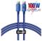 Миниатюра Baseus USB-C to USB-C 1.2m 100W blue CAJY000603, фото 1