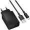 Миниатюра BOROFONE USB QC3.0 + cable USB to Micro 5P black 6941991122651, фото 1
