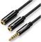 Миниатюра Ugreen 3.5mm M to 2x3.5mm F black UGR-30620, фото 2