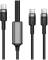 Миниатюра ACEFAST USB-C to 2xUSB-C 1.2m 100W nylon black 6974316285120, фото 1
