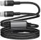Миниатюра ACEFAST USB-C to 2xUSB-C 1.2m 100W nylon black 6974316285120, фото 4