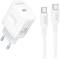 Миниатюра BOROFONE USB-C PD20W + cable USB-C to USB-C white 6941991121371, фото 1