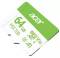 Миниатюра Acer 64GB microSD MSC100 /U3/V30/A1/C10 R 100MB/s / Wri BL.9BWWA.336, фото 1