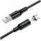 Миниатюра BOROFONE USB 2.0 AM to USB-C 1.0m 2.4A magnetic BX41 black 6931474738462, фото 3