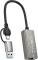 Миниатюра XO USB-C + USB A to RJ45 Ethernet 100Mbps HUB018.black, фото 1