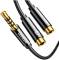 Миниатюра Ugreen 3.5mm M to 2x3.5mm F 0.2m AV141 black 30619, фото 2