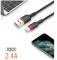Миниатюра Wuw USB 2.0 AM to Lightning 1.0m 2.4A X203 black 6972573336210, фото 2