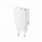 Миниатюра XO QC16U 1xUSB-C PD30W + 1xUSB QC3.0 GaN white XO-QC16U, фото 1
