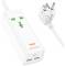 Миниатюра HOCO AC9A 1 роз, 2 USB,USB-C, 30W, 1,5м, White AC9AW, фото 3