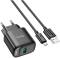 Миниатюра HOCO C140A Smart USB QC3.0 + USB to cable Micro Black 6942007627801, фото 1