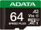 Миниатюра ADATA 64GB microSD class 10 UHS-I U3 V30 A2 Speed Plus UD64GUI3V30A2SP-RA1, фото 2