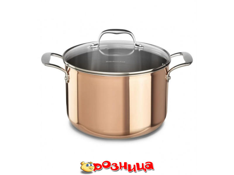 Кастрюля с крышкой 5 л. Кастрюля kitchenaid kc2t60lcst 5,68 л. Кастрюля kitchenaid kc2c80scst 7,57 л. Лопатка kitchenaid Euroline kgem1102er с прорезями, нержавеющая сталь. Медная посуда Гипфел.