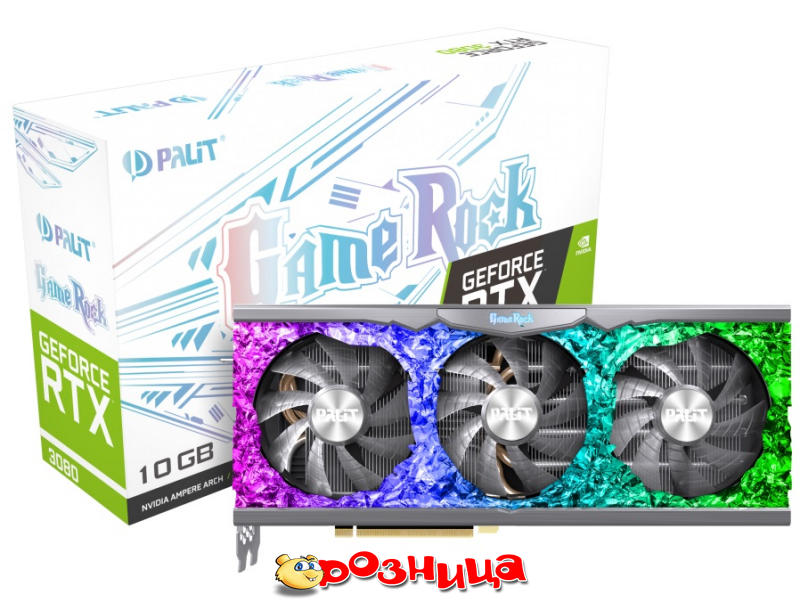 Видеокарта Palit GeForce RTX 3080 GameRock 10GB V1 LHR